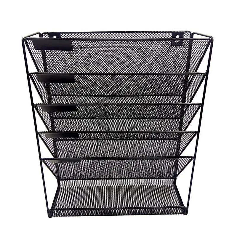 

Wall Folder Holder 5 Pockets Mesh Multifunctional Wall Mount Mail Organizer File Rack Wall File Organizer For File Book Folders