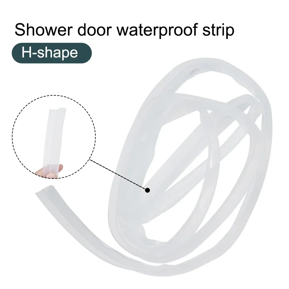 6/8/10/12mm Shower Screen Seal Strip Silicon Rubber Frameless Glass Door Bottom Weather Stripping Seal Sweep Glue-free Bathroom