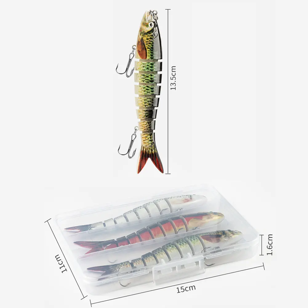 ABS Multi Jointed Sinking Wobblers Fishing Lures for Pike Carp