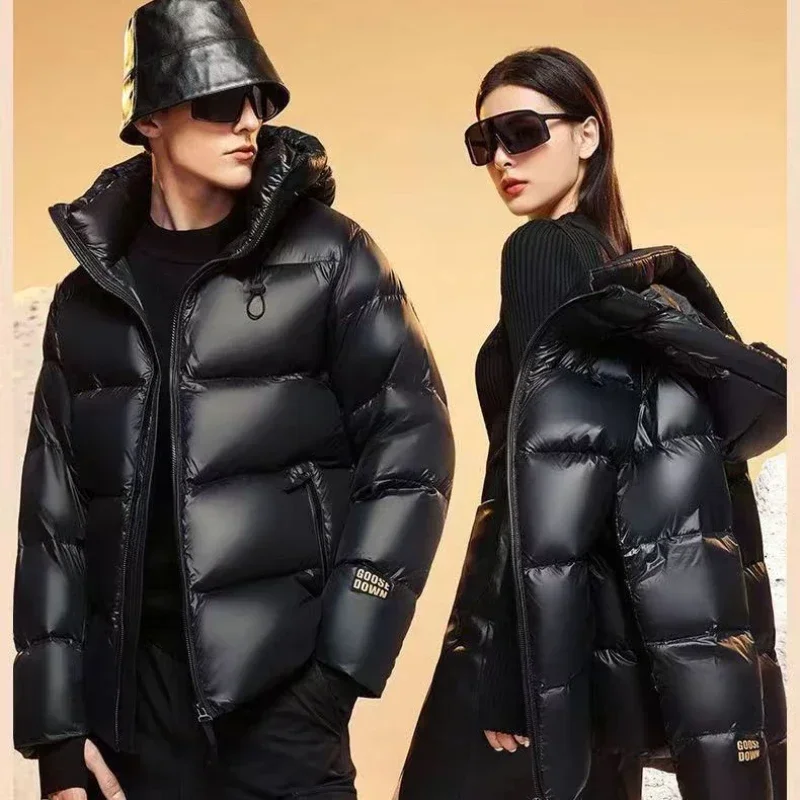 Men Winter Fashion White Duck Down Coat Male Retro Light Thin Down Jackets Men Solid Color Loose Hooded Overcoats H381 oversized padded jackets men women autumn winter all match solid color coat male hong kong style casual hooded loose top clothes