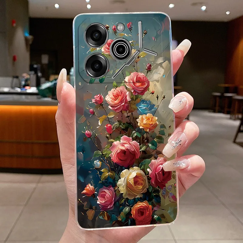 Luxury Butterfly Flowers Transparent Soft TPU Phone Case