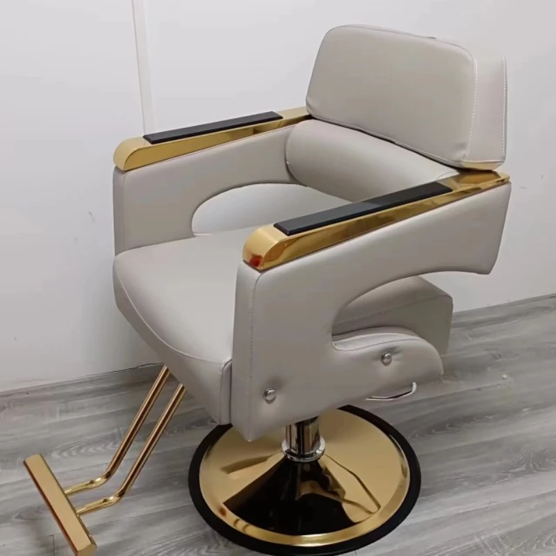 Topple Down Hot Dyeing Barber Chairs Oil Pressure Barber Shop Hairdressing Dedicated Barber Chairs Chaise Salon Furniture QF50BC