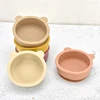 3Pcs/Set Baby Silicone Suction Bowl Spoon Fork Set BPA Free Wooden Handle Fork Spoon Child Feeding Non-SlipTableware Set 5