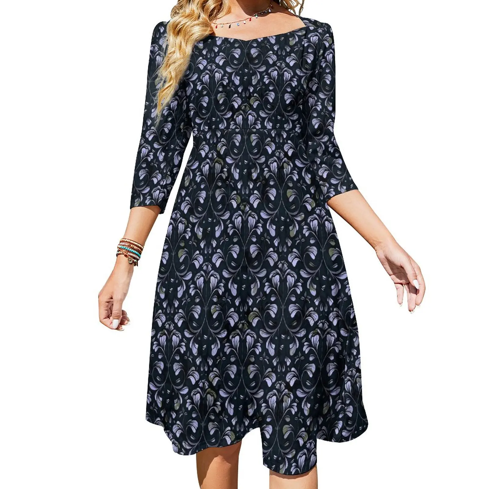 

Baroque Print Dress Summer Sexy Vintage Floral Beach Dresses Womens Aesthetic Oversized Casual Dress Birthday Gift