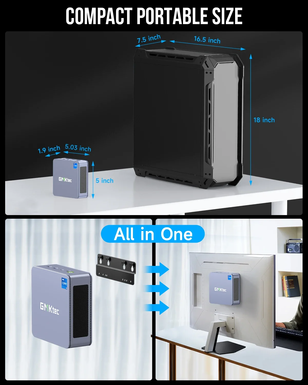 GMKtec K7 13th Core i5 13500H Mini PC WIFI6 BT5.2 Wins 11 Pro DDR5 