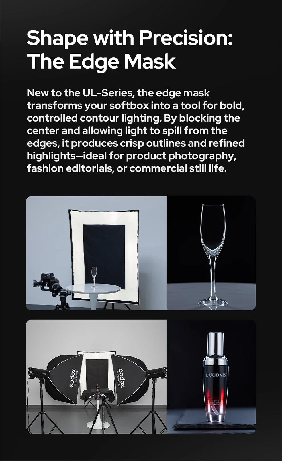 UL-Octa BOX /UL-BOX Quick Release Umbrella Softbox for product photography, fash