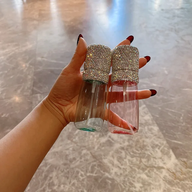 60 Ml Parfümpermet Spray Palack Bling Gyémánt Átlátszó Újratölthető Permetezőgép Üres Porlasztó Hordozható Utazási Kozmetikai Tartály - Image 5