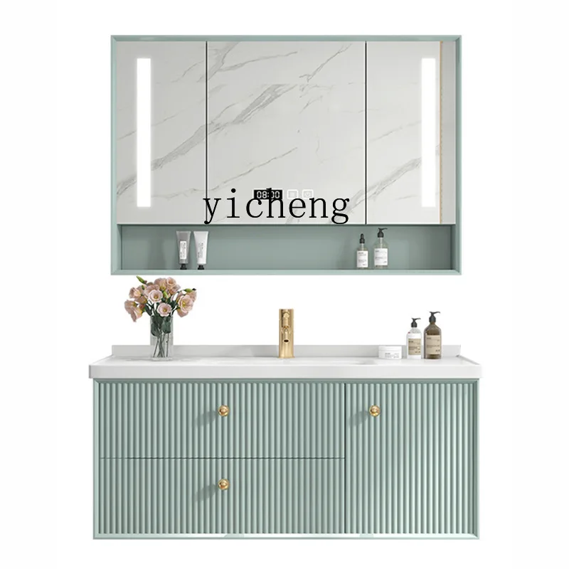 

XL Paint Solid Wood Bathroom Cabinet Intelligent Fog Removal Mirror Ceramic Basin Bathroom Table