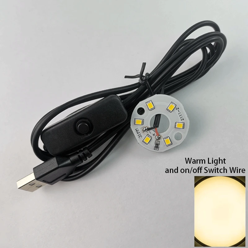 Warm White USB LED Reading Lamp with Dimmer Switch and Power Cable