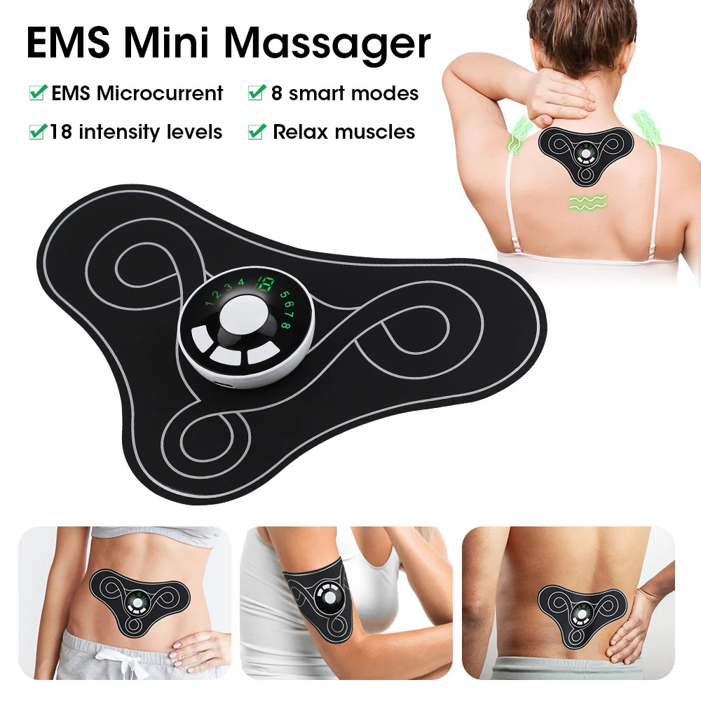 

Large EMS Electric Pulse Neck Body Massager Back Sticker Muscle Stimulator Massageador Muscular Relaxation Treatments Masaje