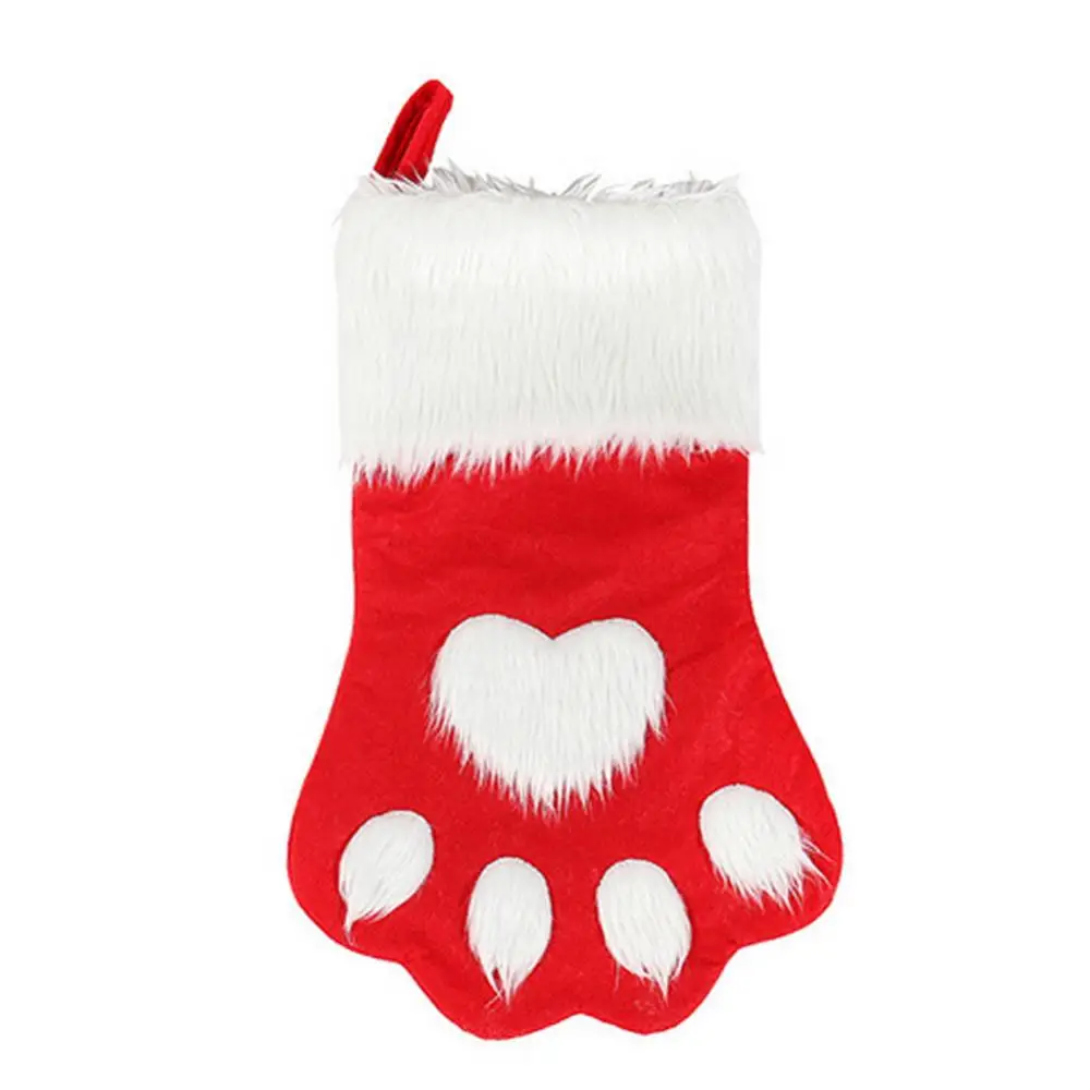 

Сердце лапа собаки рождественские носки, конфеты, Подарочный пакет, Рождественская елка, подвесное украшение, Рождественский Декор