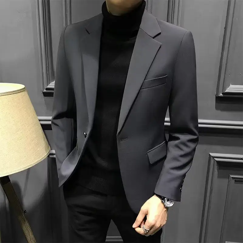 

Men's business slim fit jacket, Korean fashion solid color small suit jacket, dress, work clothes jacket, clothing tailcoat