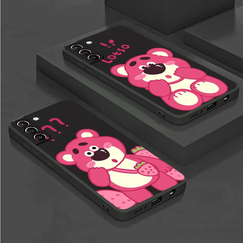 Toy Story 3 Custodia Per Telefono Strawberry Lotso Per Samsung Galaxy S22 Ultra S20 S10E S24 Plus Note 20 S21 Fe S23 Soft Funda Black Cover