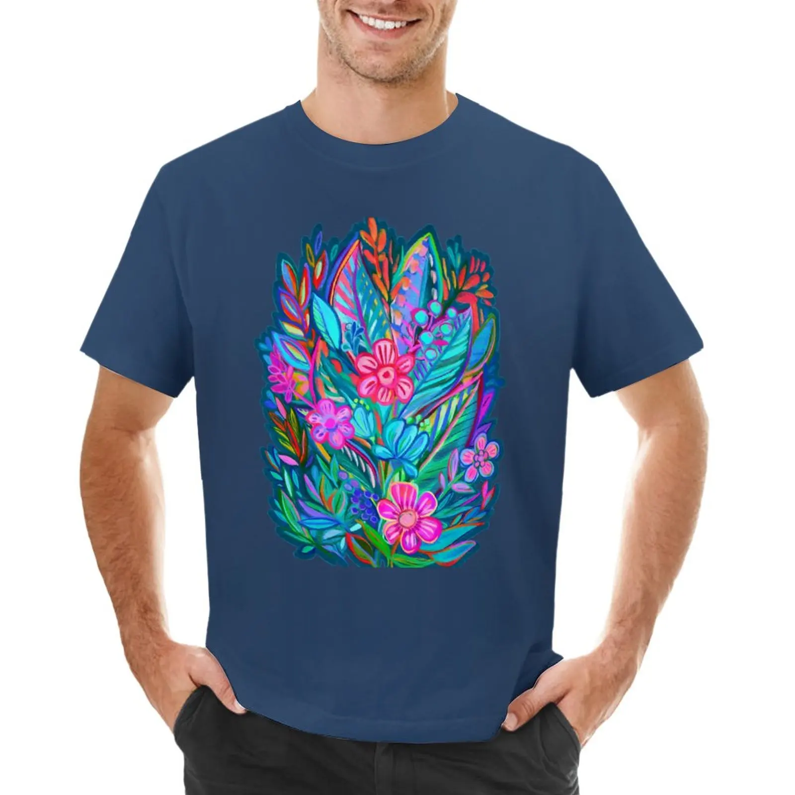 

Exuberant Bouquet in Aqua, Fuchsia and Emerald T-Shirt boys animal print Aesthetic clothing T-shirts for men cotton