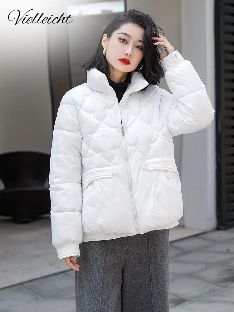 

MEILLY DOLPHIN New 2023 Short Stand Collar Coat Thick Warm Winter Jacket Women Clothes Casual Loose Outerwear Female Solid Parka