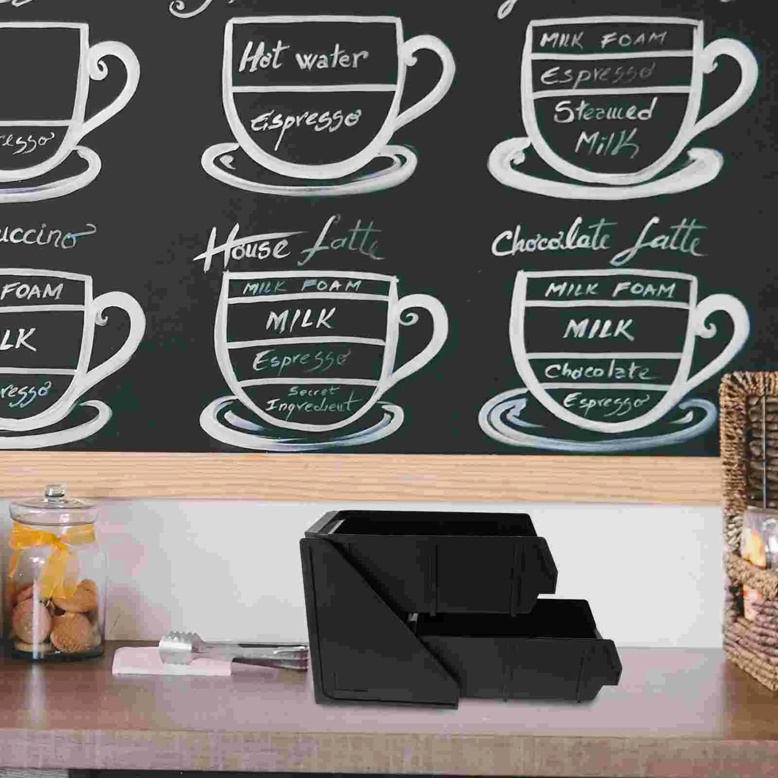 

Bar Storage Rack Tea Bag Station Accessories Decor Spice Coffee Organizer Condiments Plastic Accessory Office Bags