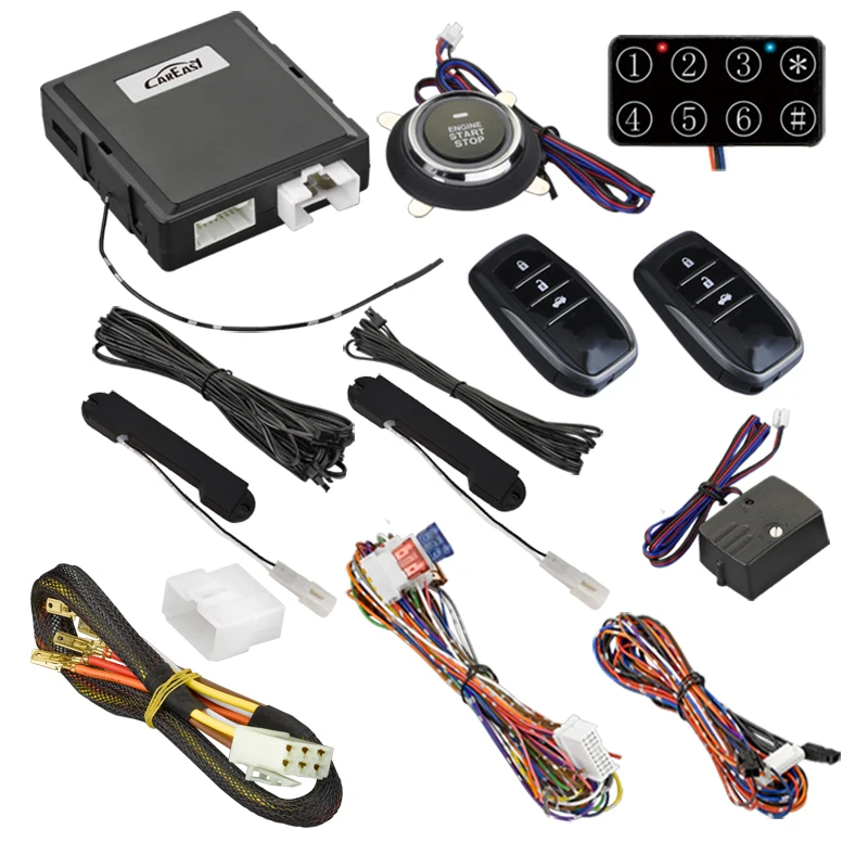 Most powerful Functions Keyless Entry System Push Button Engine Start Stop Remote Starter PKE Car with remote for 1pcs universal car alarm systems auto remote central keyless lock kit system entry with contr door remote central locking u0e2