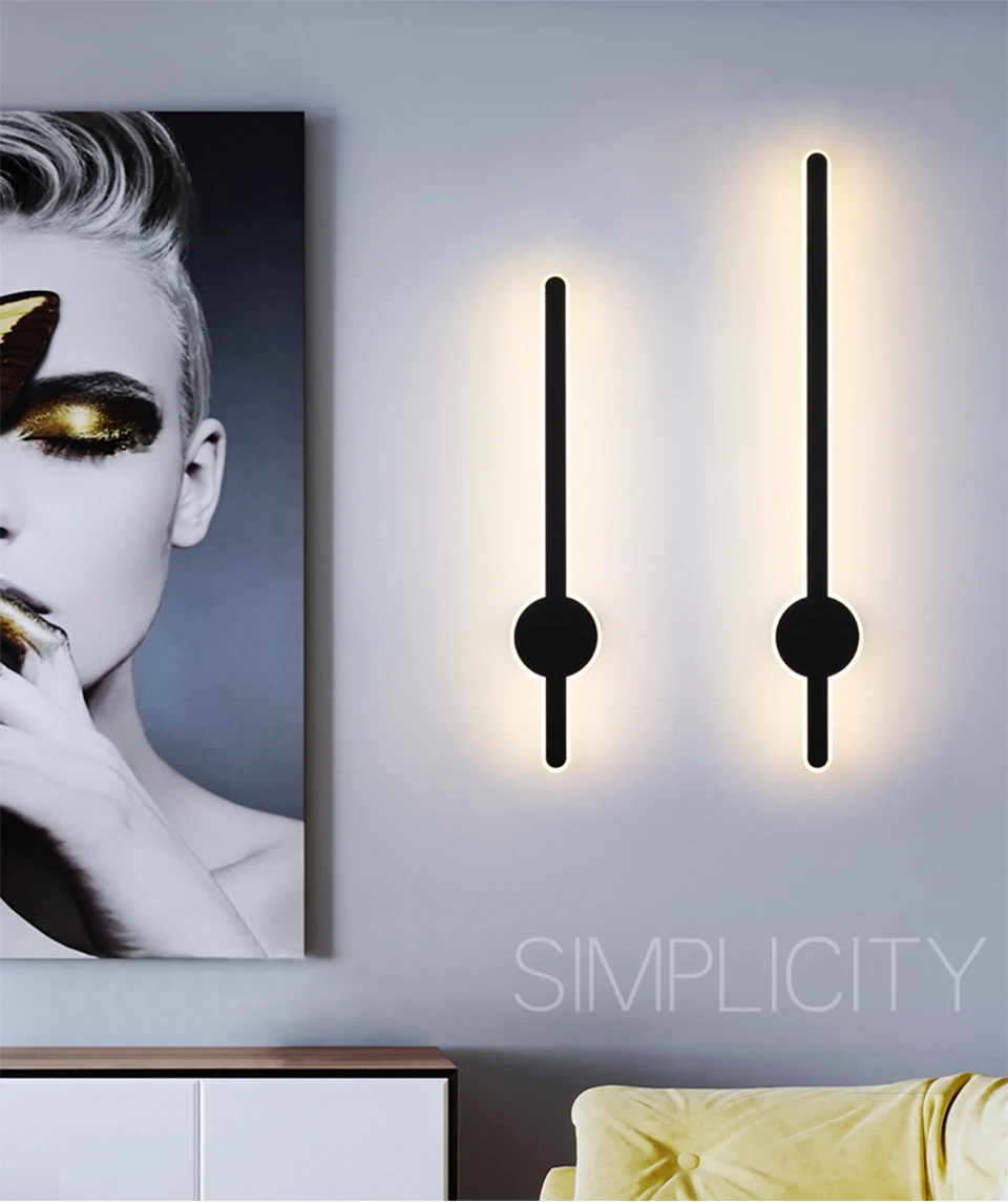 Description Picture 2 of itemMinimalist linear Wall Sconces Bedside Lighting Fixtures Mirror Vanity Mounted Lamp for Home Indoor Bedroom Living Room Corridor