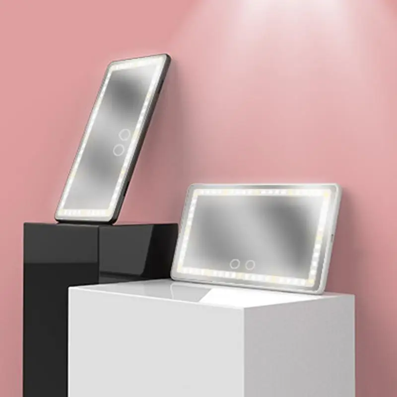 

Автомобильное Зеркало С перезаряжаемым солнцезащитным козырьком и встроенным аккумулятором, женское зеркало для макияжа со светодиодной подсветкой, 2 режима освещения, аксессуары для салона автомобиля