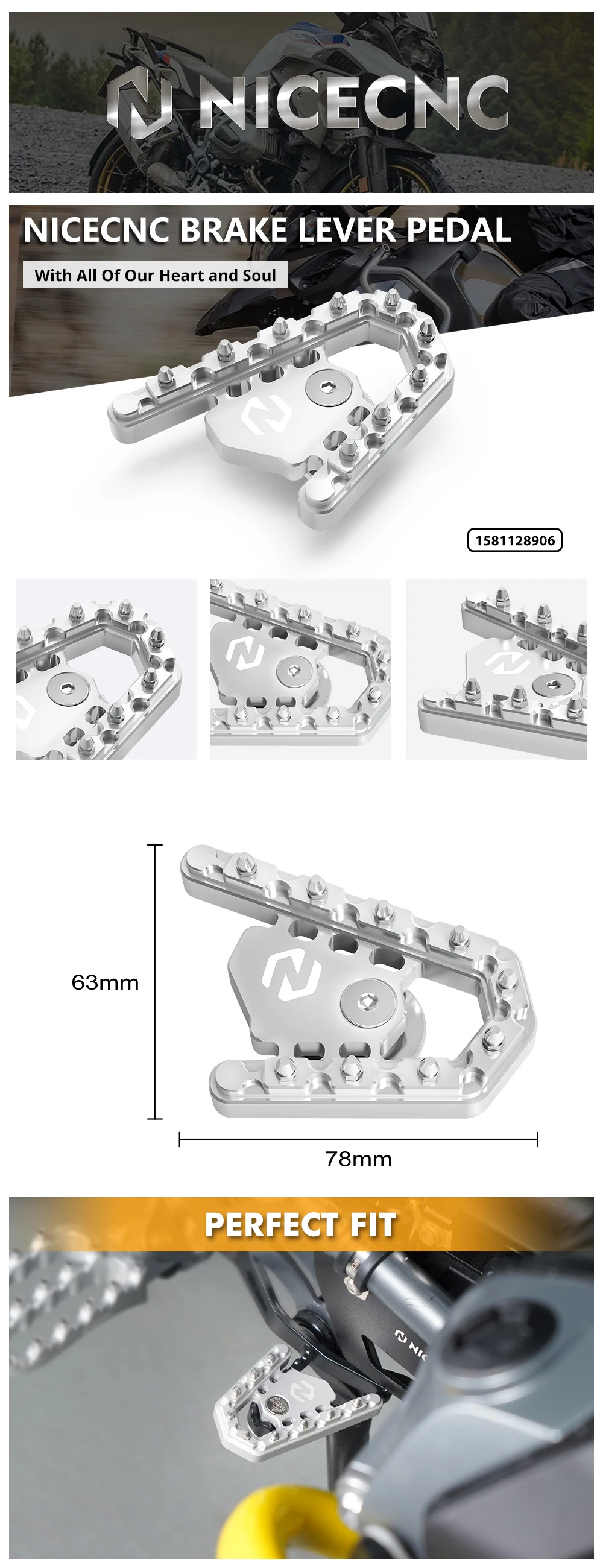 Für 2013-2018 BMW R1200GS R1200GS Bremspedal Step Tip Bremshebel Peg Extension für BMW R1250GS 2019 2020 2021 2022 2023 – Detail 1