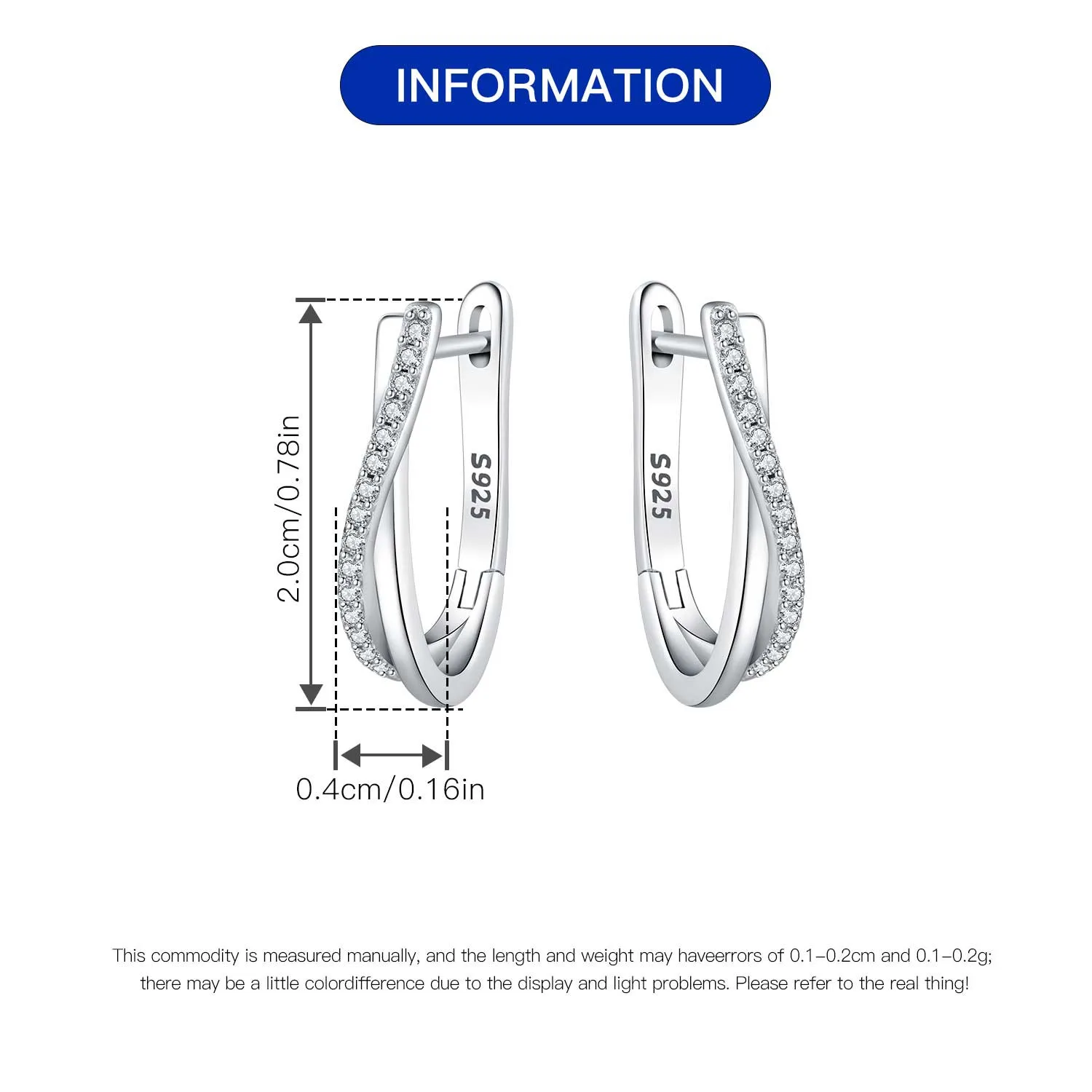 925 Sterling Silber Zweifarbige Gedrehte Ovale Huggie Creolen mit Grünen & Weißen Zirkonia Besetzten Ohrclips Eleganter Edel-Schmuck Geschenke – Detail 15