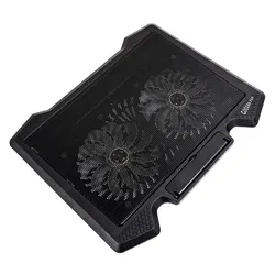 Ergonomic LED Laptop Cooling Pad with Quiet USB - Powered Fans and Adjustable Stand (Black)