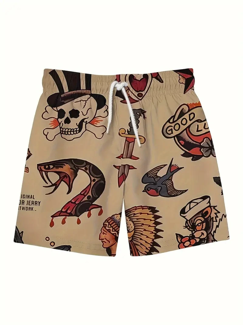 Men's Summer Boutique White Dove Element Printed Pattern Quick Drying Shorts Men Fashion Trend Casual Comfort Ultra Thin Shorts 6