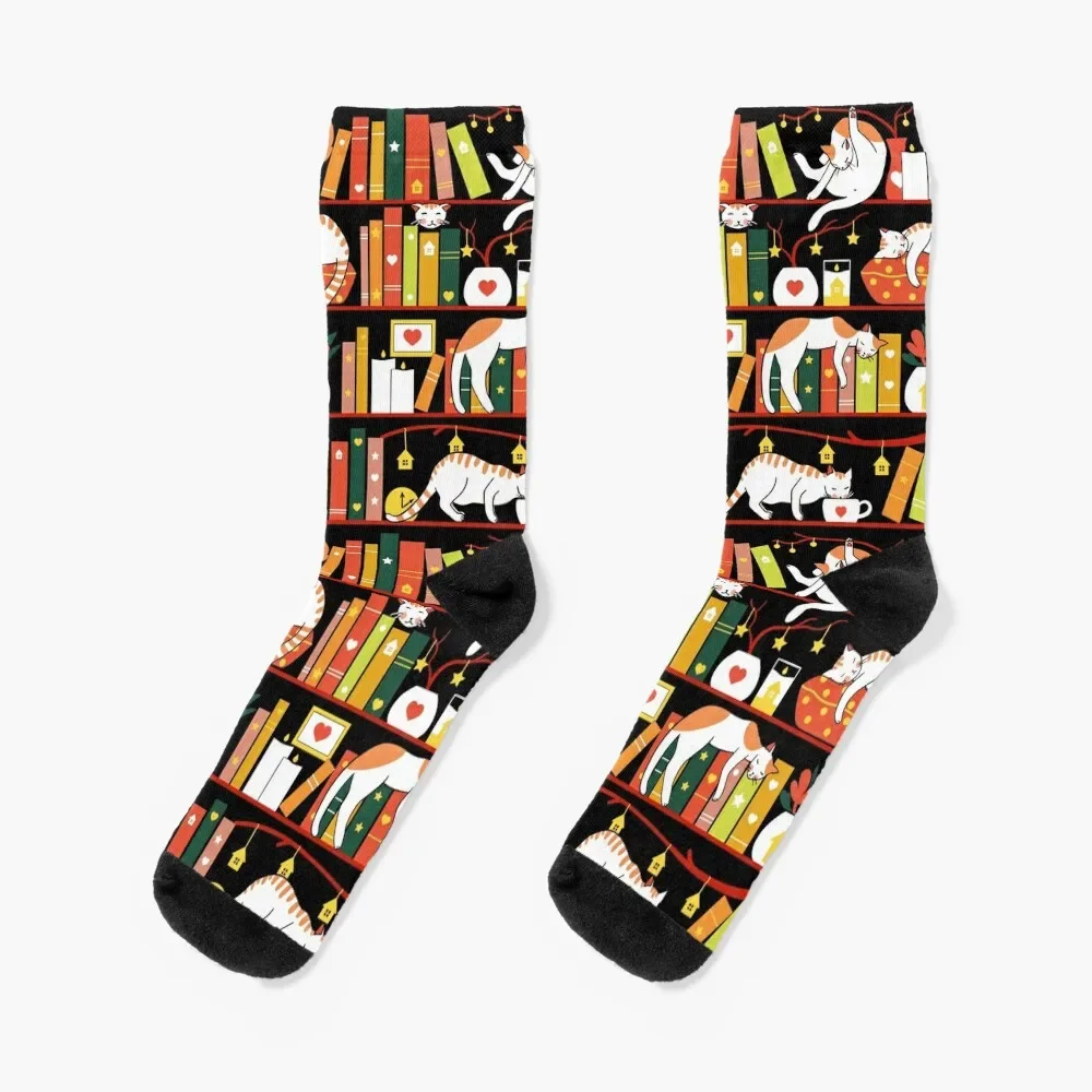 Library cats - autumn colour version Socks warm winter sheer designer brand Socks For Girls Men's fashionable men s leather needle buckle belt for men s office casual waist cover korean version minimalist designer jeans belt