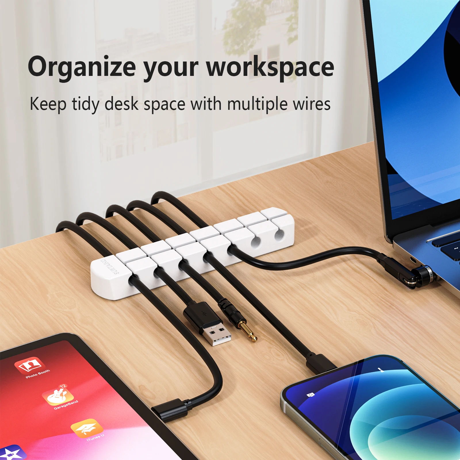 USB Cable Organizer Management Wire Holder Flexible Cable Winder Tidy Silicone Clips For Mouse Keyboard Earphone Protector
