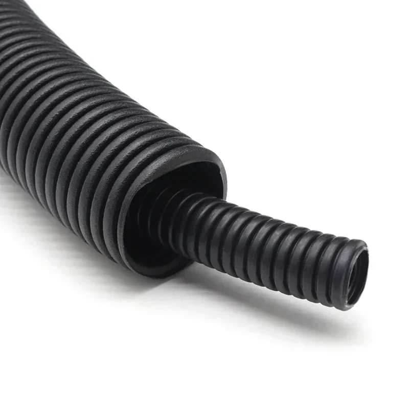 Black PP Insulated Corrugated Pipe AD 7.5mm-34.5mm Wire Hose Plastic Corrugated Pipe Car Cable Heat Resistant Protective Sleeve plastic corrugated pipe cable wire protector cable protector cable sleeve cable sleeve protector protective sleeve