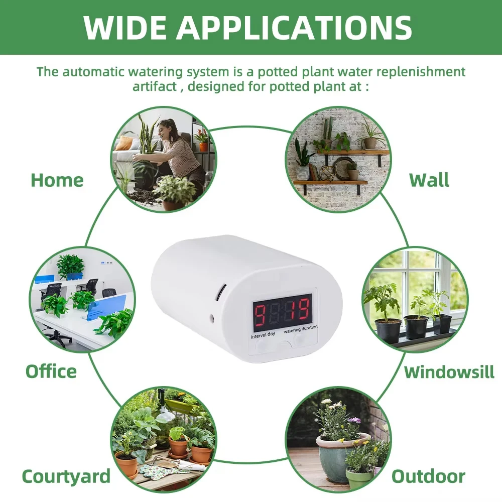 Plants Irrigation Kits Drip Irrigation Kits Garden Irrigation Kits Drip Irrigation Tool Self Watering Drippers Double Pump Drip Irrigation System Intelligent Automatic Watering Timer Smart Plant Watering Device Controller for Garden