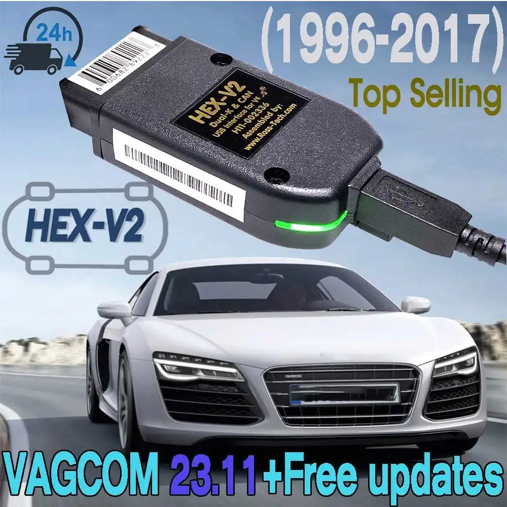 Vag Com 23.11 Per Vag Vcds Scanner Vag Hex V2 Interfaccia Usb Per Vw Audi Skoda Seat Unlimited Vins Atmega162 Multilingue