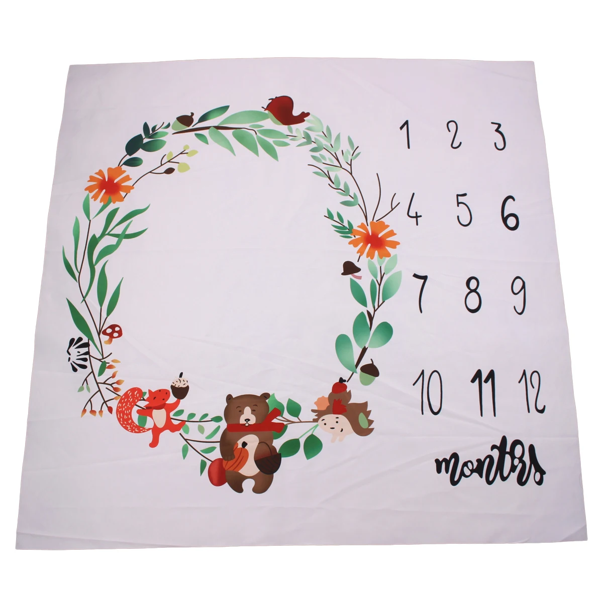 0-12M Baby Milestone Blanket Monthly Baby Blankets Newborn Soft Baby Photography Props Background Blanket Carpet - 4