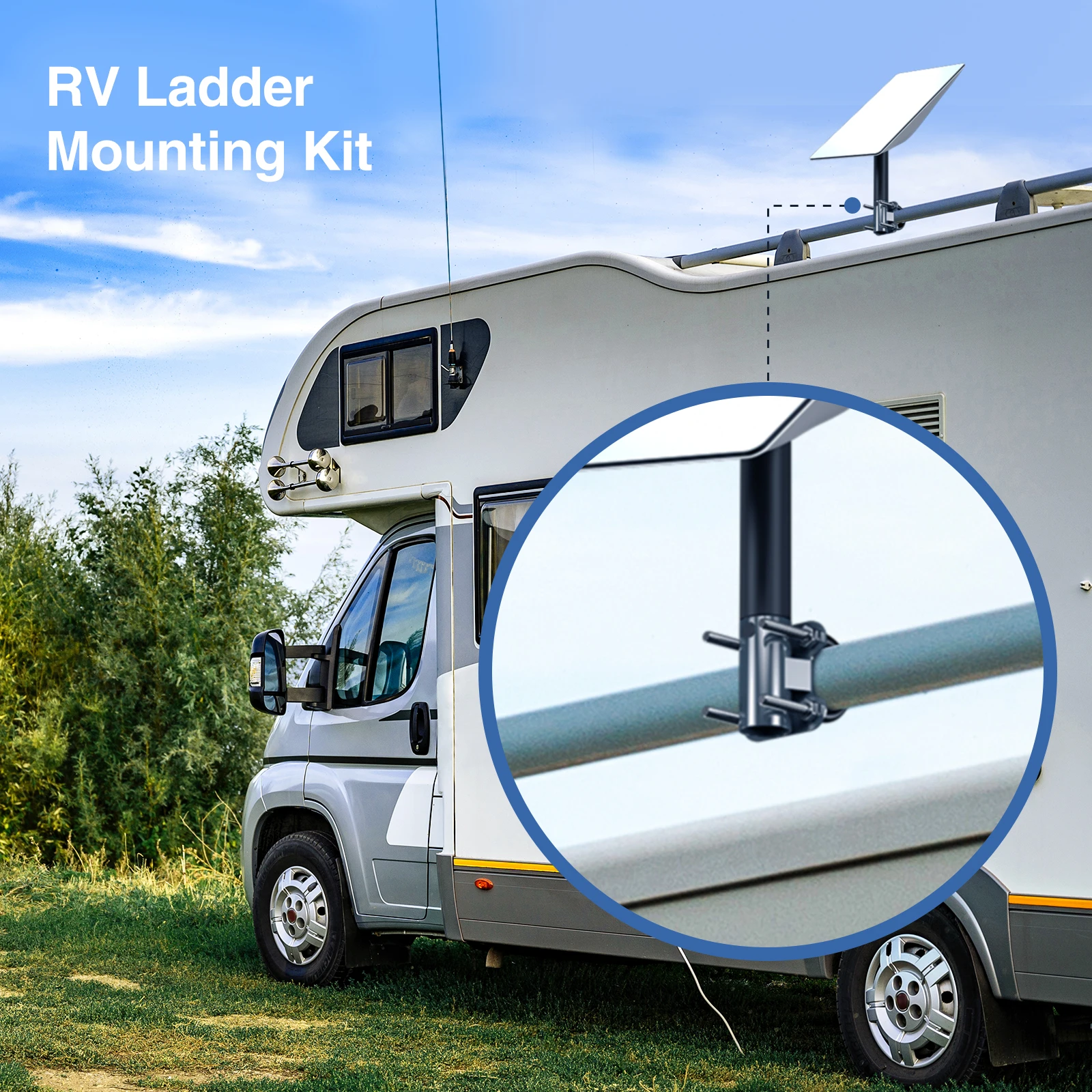 스타링크 Gen2 V2 안테나용 U-볼트 마운트 마스트 클램프, 내구성 강철 폴 브래킷, RV 요트 지붕용 위성 안테나 설치 키트