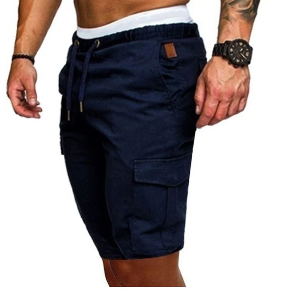 Men Summer Drawstring Shorts Cargo Trousers