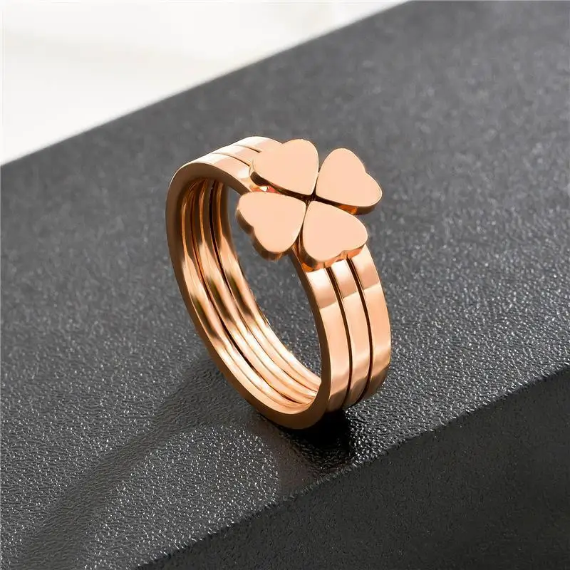 Quadrifoglio Tre In Un Design, Anello Alla Moda E Personalizzato Instagram Trendy Cool Sisters