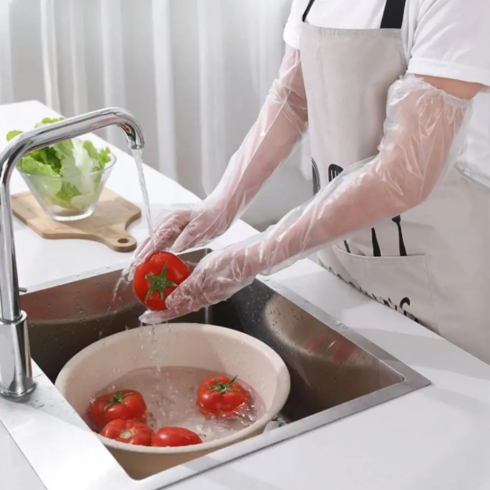 10PCS Multifunctional Disposable Gloves Plastic Waterproof Farm Durable Transparent Cleaning Long
