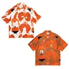 24FW Graffiti Print Pattern WACKO MARIA Shirt Retro Short Sleeve Shirt Summer Mens Womens Hawaii Shirt 1