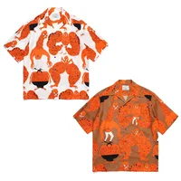 24FW Graffiti Print Pattern WACKO MARIA Shirt Retro Short Sleeve Shirt Summer Mens Womens Hawaii Shirt 1