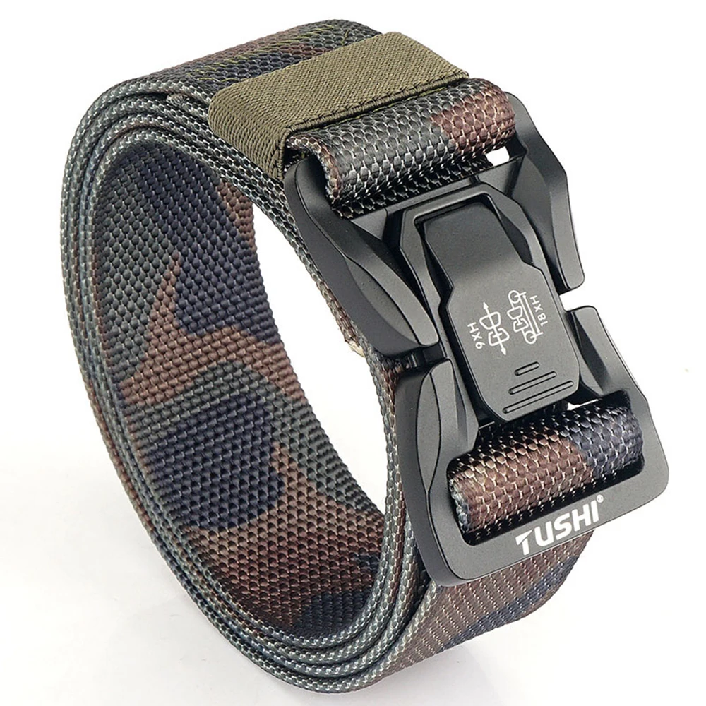 TUSHI Taktischer Gürtel für Herren, Armee, Outdoor, Jagd, taktisches Militär, Segeltuch, Multifunktions-Kampfüberleben, hochwertiges Marine Corps – Detail 24