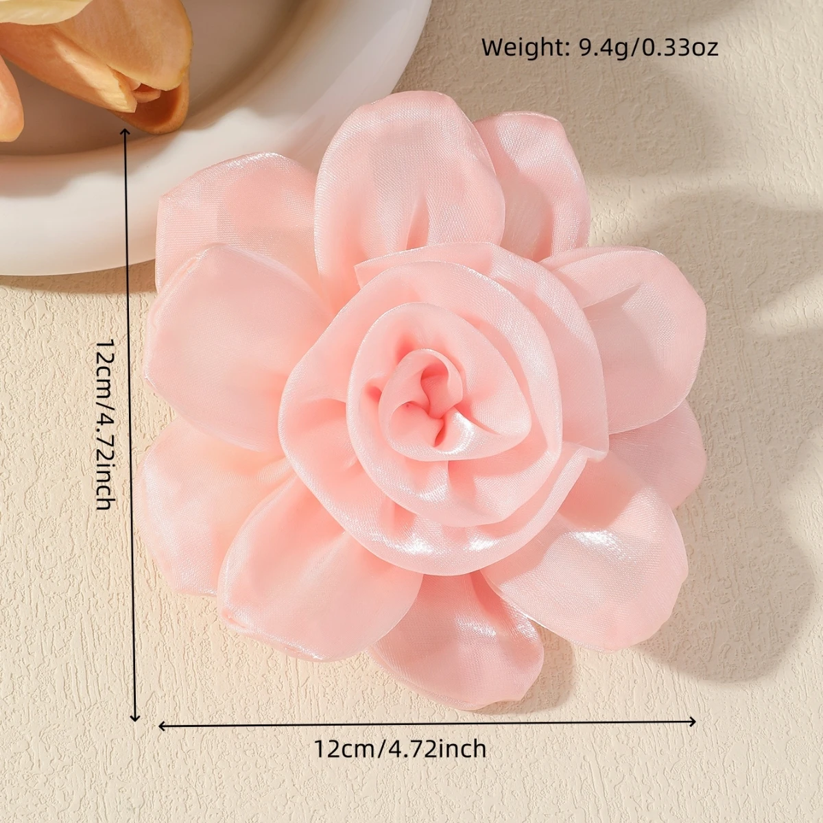 12CM New Fashion Delicate Fabric Flower Brooch for Women French Luxury Lapel Pins Party Weddings Clothing Jewelry 2025 Gifts