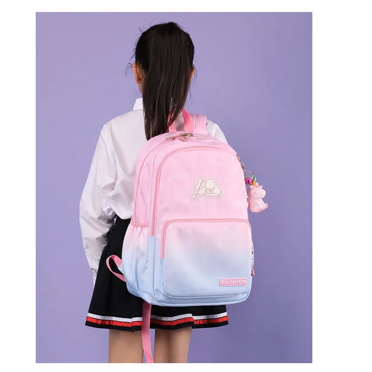 Children Students Sweet Gradient Fashion Backpacks 2022 New Girls Princess Lightweight Comfortable Schoolbags Large Capacity Hot
