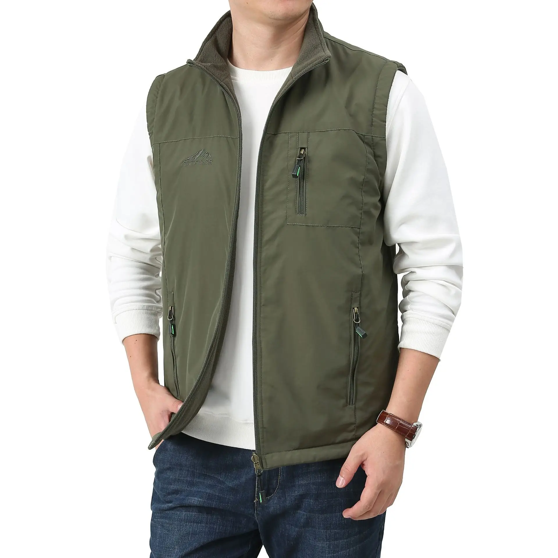 

Men Military Vest Jackets Double-sided Reversible Fleece Waistcoat Warm Hiking Hunting Fishing Cycling Tactical Colet De Resorte