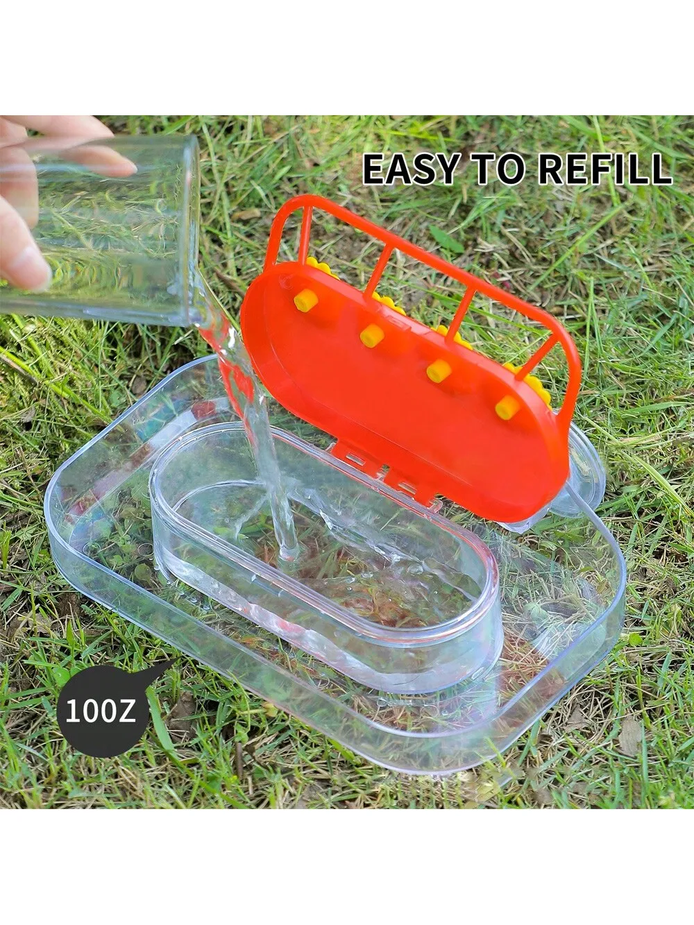 Window Hummingbird Feeders, Strong Suction Cups Hummingbird Feeder With Ant Moat, 4 Feeding Ports, Easy To Clean And Refill
