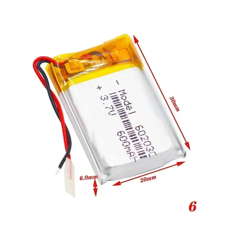 Lithium Batteries 3.7V 600mAh 602030 502030 052030 Lithium Polymer for Wireless Bluetooth Headset Toy Smart Watch