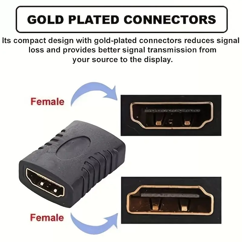 2 Pcs HDMI Femmina A Femmina Accoppiatore Adattatore Del Convertore Del Connettore Per HDTV 1080 P HDMI 1.4 Collegamento Diretto - Foto 7