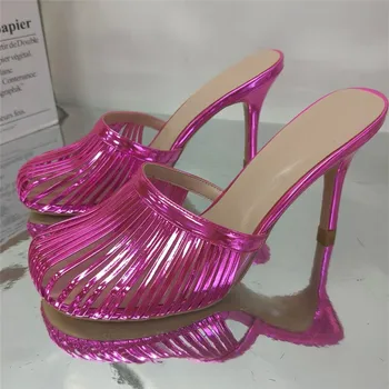 2026 New Sexy Women's Open Toe Mule Sandals - Slip On Stiletto Heels for Wedding/Party, Summer Breathable Comfort Dressy Shoes 1