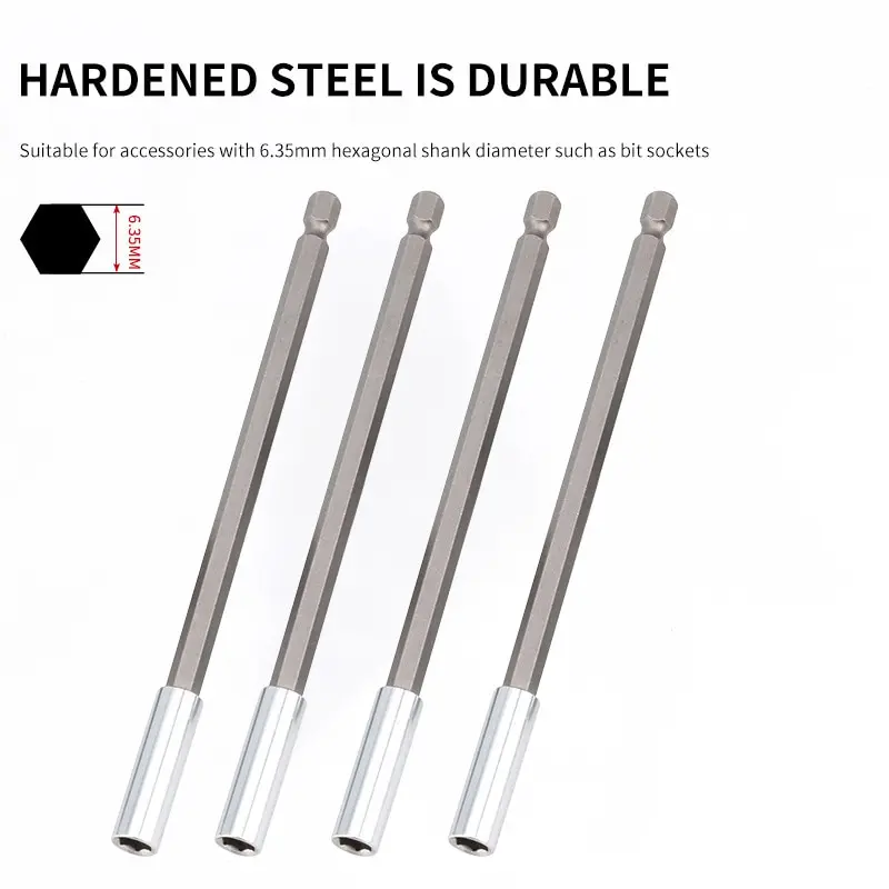 Electric Drill Attachment Tool Accessories Hand Electric Drill Hexagonal Handle Big Head Pop-up Quick-off Self-Locking Connecting Rod Lengthened