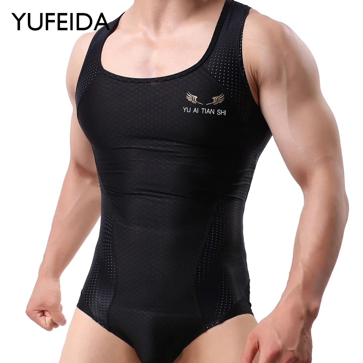 

YUFEIDA Hombre Slimming Underwear Fitness Men Corset Wrestling Singlet Jumpsuit Undershirt Body Shaper Bodysuit Ropas Masculinas