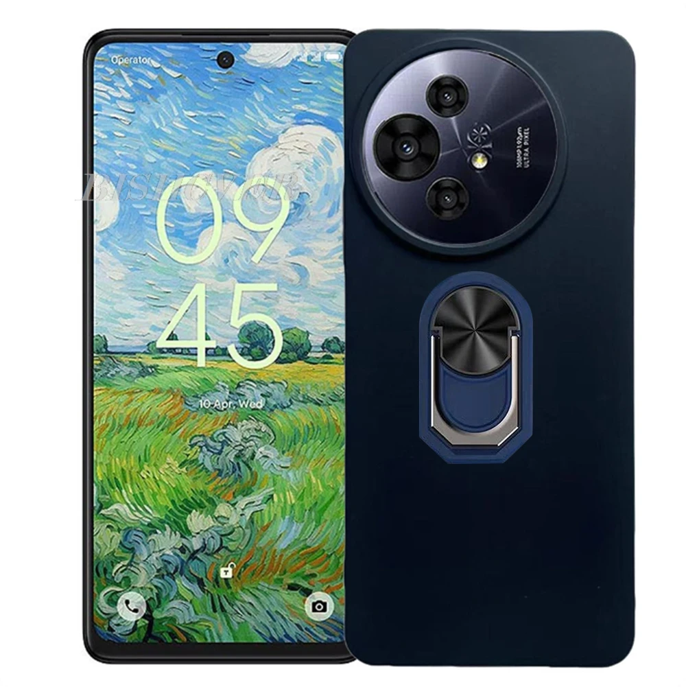 Enhanced Product Title: Premium Phone Case with Back Ring Holder Bracket - Soft TPU Silicone Cover